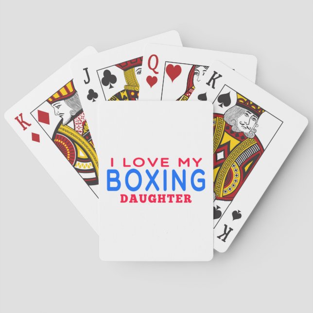 I Love My Boxing Daughter Poker Cards (Back)