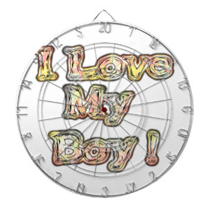 I Love My Boy Design Cool Vintage Collection Text Dartboard