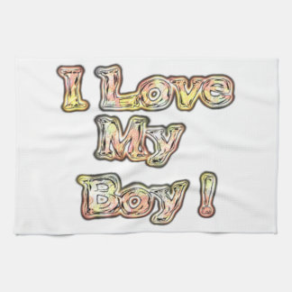 I Love My Boy Design Cool Vintage Collection Text Kitchen Towel