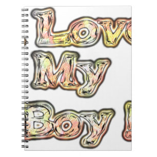 I Love My Boy Design Cool Vintage Collection Text Notebook