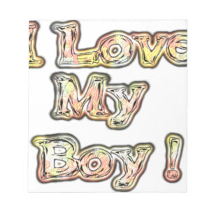 I Love My Boy Design Cool Vintage Collection Text Notepad