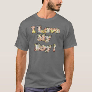 I Love My Boy Design Cool Vintage Collection Text T-Shirt