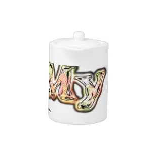 I Love My Boy Design Cool Vintage Collection Text Teapot
