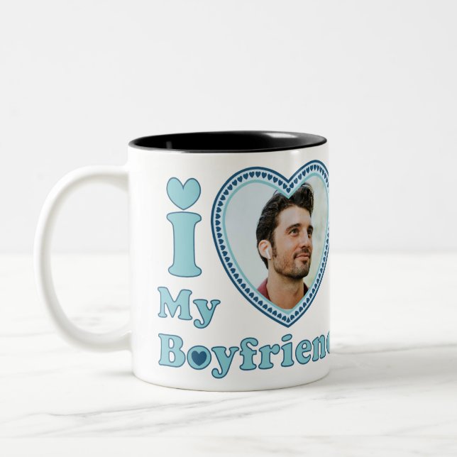 I Love My Boy Friend Two-Tone Coffee Mug (Left)