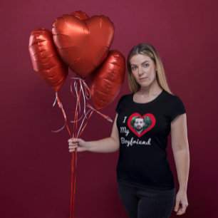 I Love My Boyfriend Bae Personalized Custom Photo T-Shirt