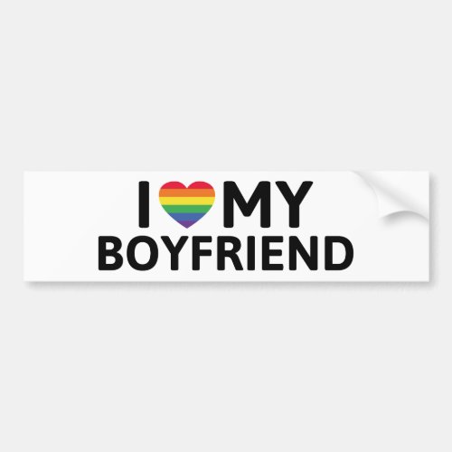 I Love My Boyfriend Bumper Sticker