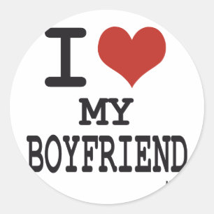 I love my boyfriend classic round sticker