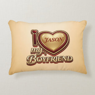 I Love My Boyfriend Custom Accent Pillow