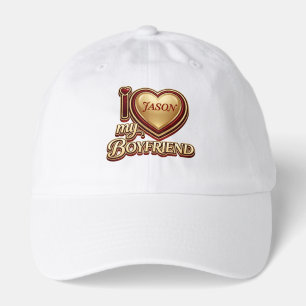 I Love My Boyfriend Custom Hat