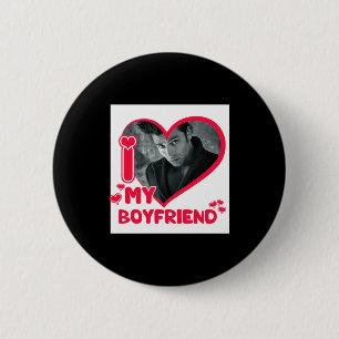 I Love My Boyfriend Custom Photo Heart Love T Shir Button