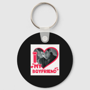 I Love My Boyfriend Custom Photo Heart Love T Shir Keychain