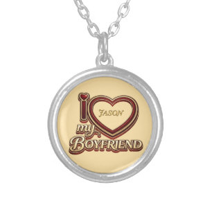 I Love My Boyfriend Custom Silver Plated Necklace
