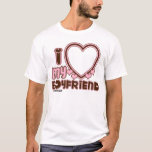 I Love My BOYFRIEND Custom T-shirt<br><div class="desc">cute and bubbly font that says " I Love My BOYFRIEND" with a huge heart that allows you to insert your image In y2k style and the colors brown & Bright Pink</div>