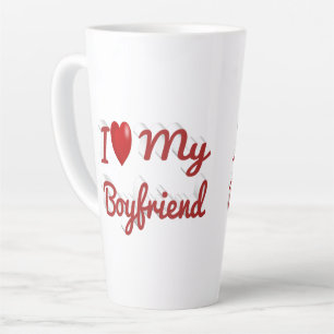 I Love My Boyfriend cute red text Latte Mug