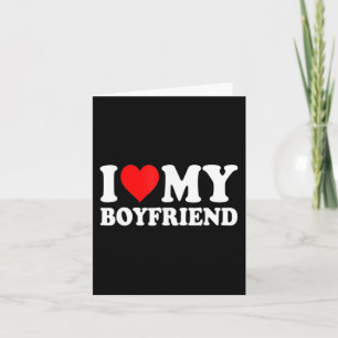I Love My Boyfriend Fun Valentine Red Heart Love Card