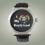 I Love My Boyfriend Gay Pride LGBTQ Custom Photo Watch<br><div class="desc">A blossoming romance. A happy couple. Gay Pride LGBTQ Custom Photo I Love My Boyfriend. A cool awesome design for a boyfriend to celebrate his relationship and publicly declare his love for his partner and significant other. The romantic design can be given as a gift for Valentine’s Day, anniversary, birthday,...</div>