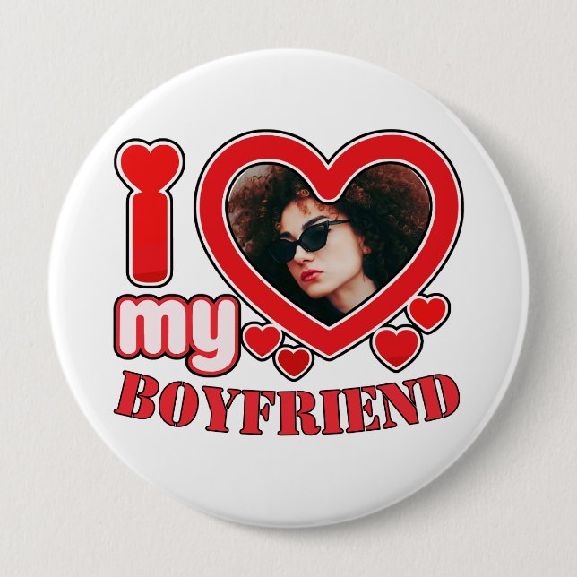 I Love My Boyfriend Girlfriend Custom  Button (Front)