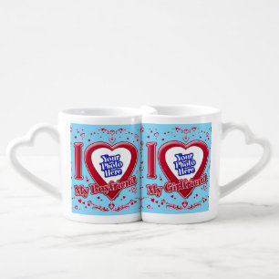 I Love My Boyfriend Girlfriend Photo Red Hearts Tu Coffee Mug Set
