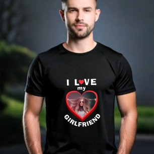 I love my Boyfriend Heart Photo Men T-Shirt