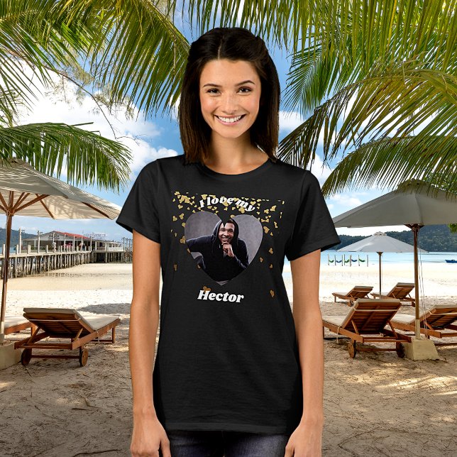 I love my boyfriend heart photo name T-Shirt (Creator Uploaded)