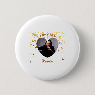 I Love My Boyfriend Heart Photo Name T Shirt Button