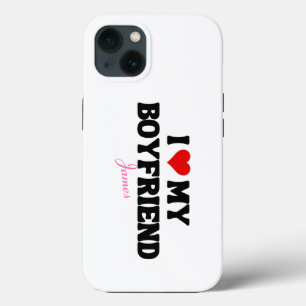 I Love My Boyfriend Heart Romantic Custom Name iPhone 13 Case