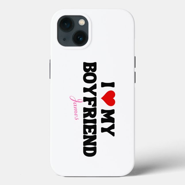 I Love My Boyfriend Heart Romantic Custom Name Case-Mate iPhone Case (Back)