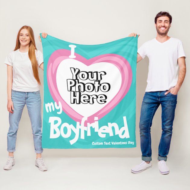 I love my boyfriend husband couple photo fleece blanket