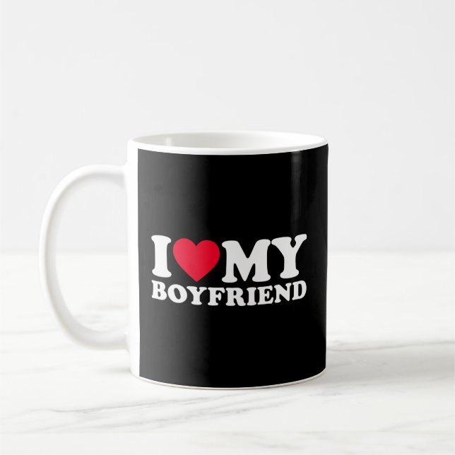 I Love My Boyfriend I Heart My Boyfriend Bf Coffee Mug (Left)
