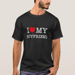 I Love My Boyfriend Illustration Graphic Designs T-Shirt
