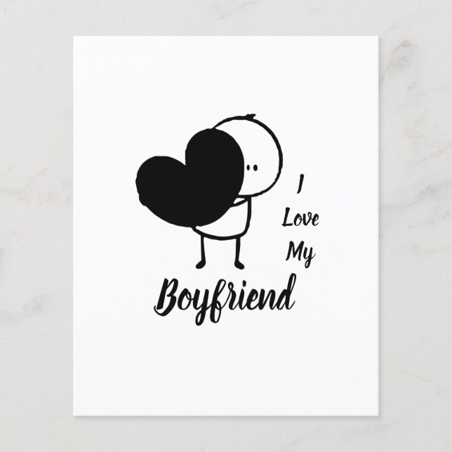 I Love My BOYFRIEND - Modern personalized Custom Flyer (Front)