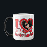I Love My Boyfriend Personalized Color Morph Mug<br><div class="desc">I Love My Boyfriend Personalized Photo and Text</div>