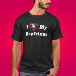 I Love My Boyfriend Personalized Custom Photo T-Shirt