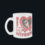 I Love My Boyfriend Personalized Frosted Glass Coffee Mug<br><div class="desc">I Love My Boyfriend Personalized Photo and Text</div>