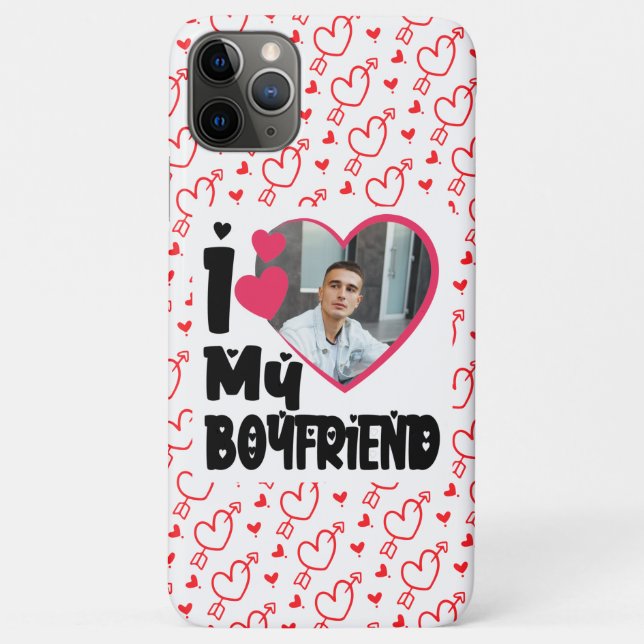 I Love My Boyfriend Personalized Photo Case-Mate i iPhone Case (Back)