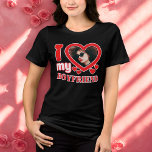 I Love My Boyfriend Personalized Tri-Blend Shirt<br><div class="desc">I Love My Boyfriend Personalized Photo and Text</div>