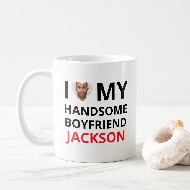 I Love My Boyfriend Photo  Coffee Mug (With Donut)