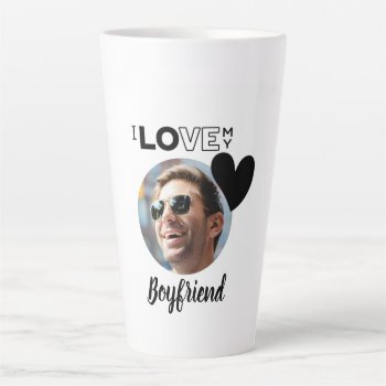 I Love My BOYFRIEND Photo Gift Husband Fiance DAD Latte Mug