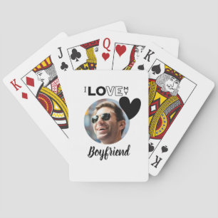 I Love My BOYFRIEND Photo Gift Husband Fiance DAD Poker Cards