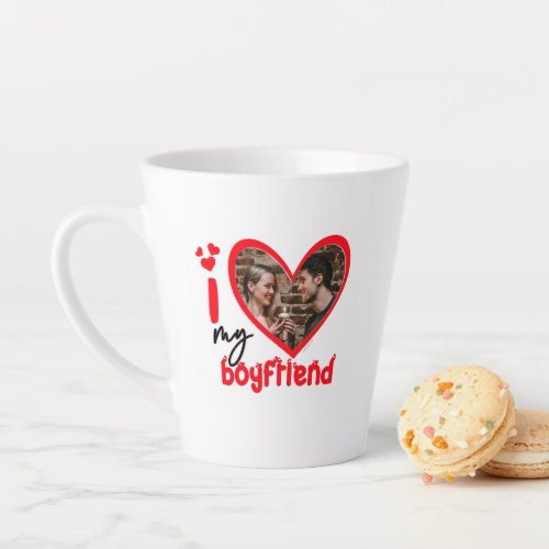 I Love My Boyfriend Photo Gift  Latte Mug