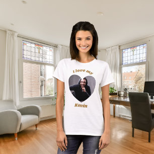 I love my boyfriend photo name T-Shirt