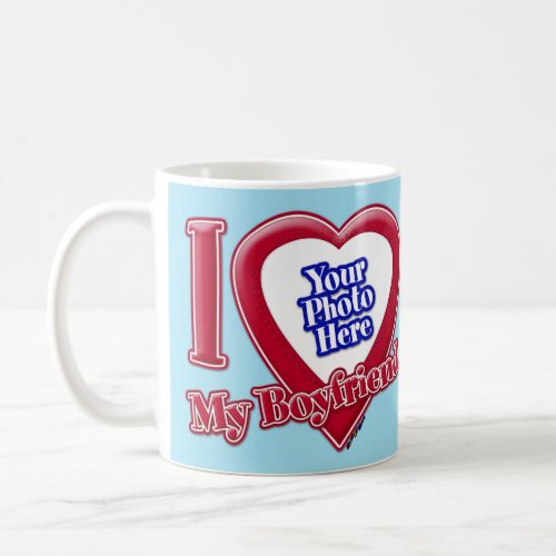 I Love My Boyfriend Photo Red Heart Blue Horizon Coffee Mug