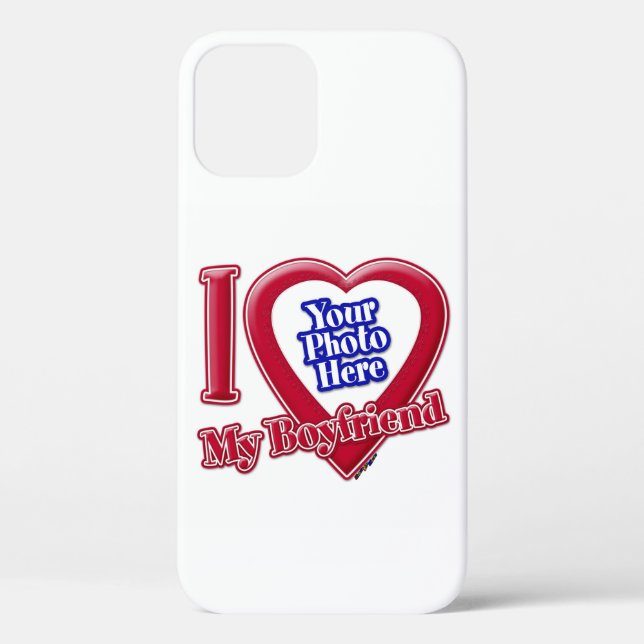 I Love My Boyfriend Photo Red Heart Case-Mate iPhone Case (Back)