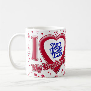 I Love My Boyfriend Photo Red Hearts Coffee Mug