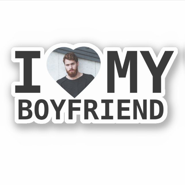 I Love My Boyfriend Photo Sticker (Front)
