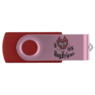 I Love My Boyfriend - Red - DingusDesign  Flash Drive