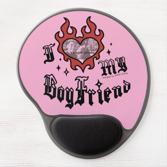 I Love My Boyfriend - Red - DingusDesign  Gel Mouse Pad (Front)