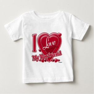 I Love My Boyfriend red - heart Baby T-Shirt