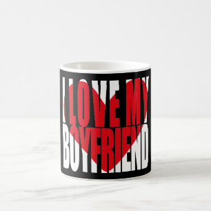 I Love My Boyfriend Red Heart Coffee Mug