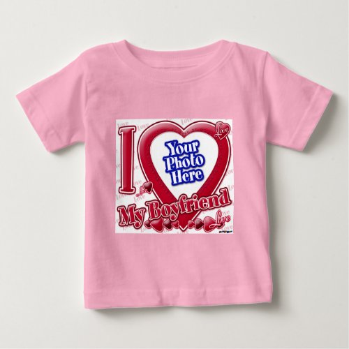 I Love My Boyfriend red heart _ photo Baby T_Shirt